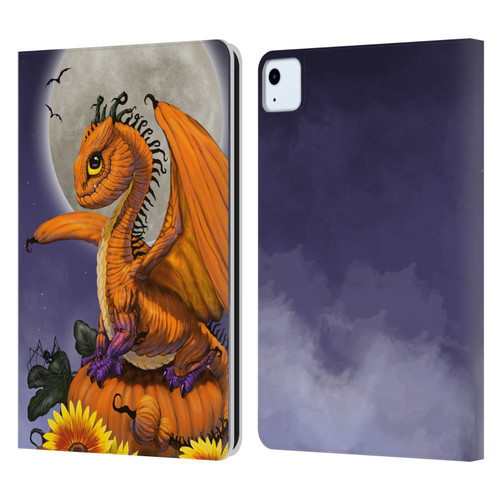 Stanley Morrison Dragons 3 Halloween Pumpkin Leather Book Wallet Case Cover For Apple iPad Air 2020 / 2022