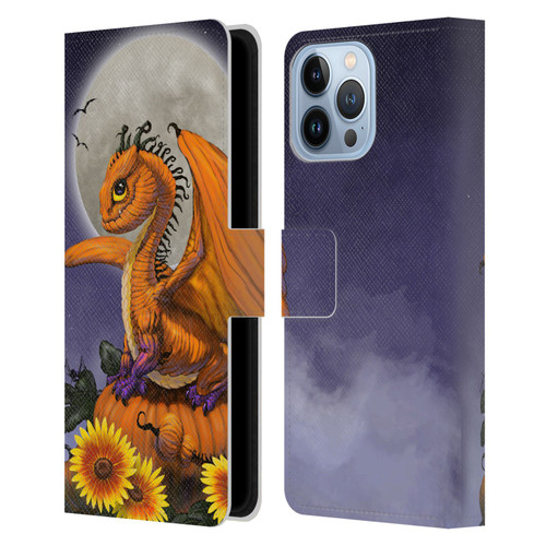 Stanley Morrison Dragons 3 Halloween Pumpkin Leather Book Wallet Case Cover For Apple iPhone 13 Pro Max