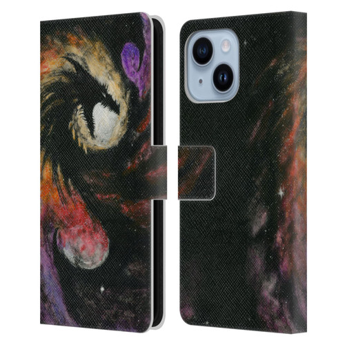Stanley Morrison Dragons 3 Swirling Starry Galaxy Leather Book Wallet Case Cover For Apple iPhone 14 Plus