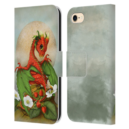 Stanley Morrison Dragons 3 Strawberry Garden Leather Book Wallet Case Cover For Apple iPhone 7 / 8 / SE 2020 & 2022