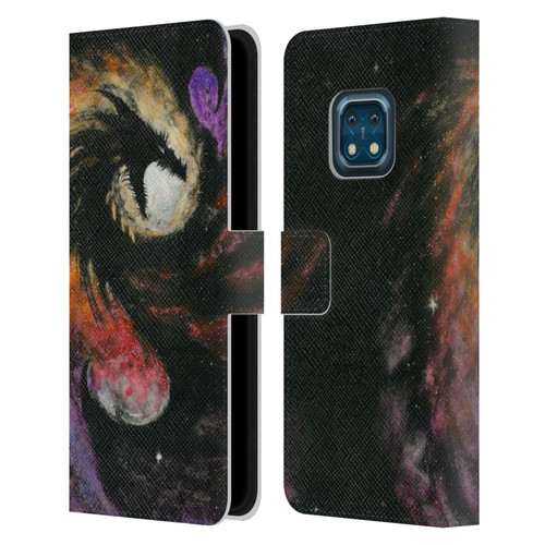 Stanley Morrison Dragons 3 Swirling Starry Galaxy Leather Book Wallet Case Cover For Nokia XR20