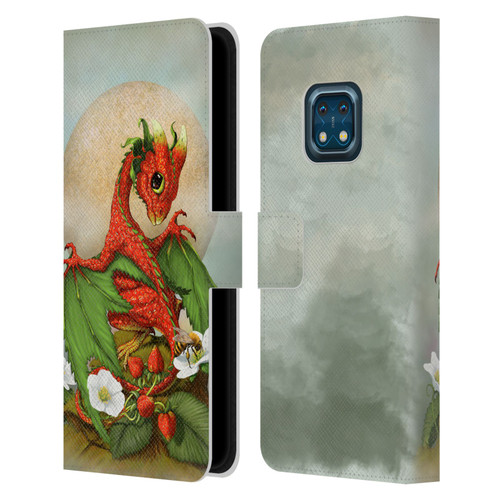 Stanley Morrison Dragons 3 Strawberry Garden Leather Book Wallet Case Cover For Nokia XR20