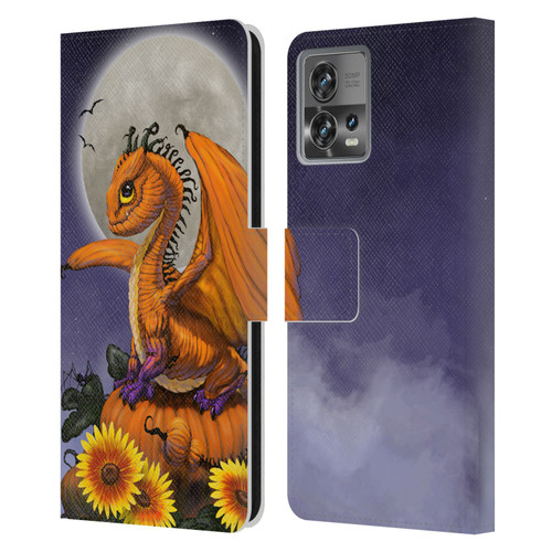 Stanley Morrison Dragons 3 Halloween Pumpkin Leather Book Wallet Case Cover For Motorola Moto Edge 30 Fusion