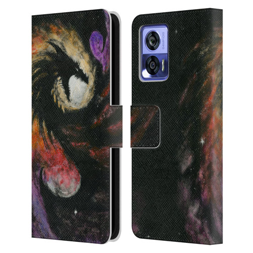 Stanley Morrison Dragons 3 Swirling Starry Galaxy Leather Book Wallet Case Cover For Motorola Edge 30 Neo 5G