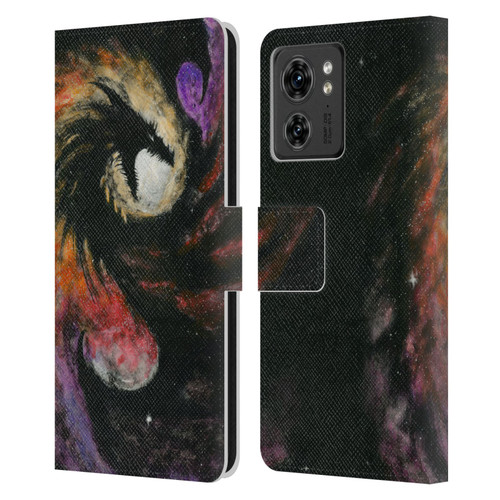 Stanley Morrison Dragons 3 Swirling Starry Galaxy Leather Book Wallet Case Cover For Motorola Moto Edge 40