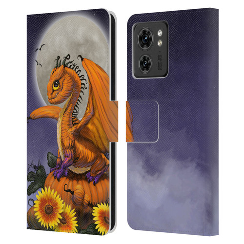 Stanley Morrison Dragons 3 Halloween Pumpkin Leather Book Wallet Case Cover For Motorola Moto Edge 40