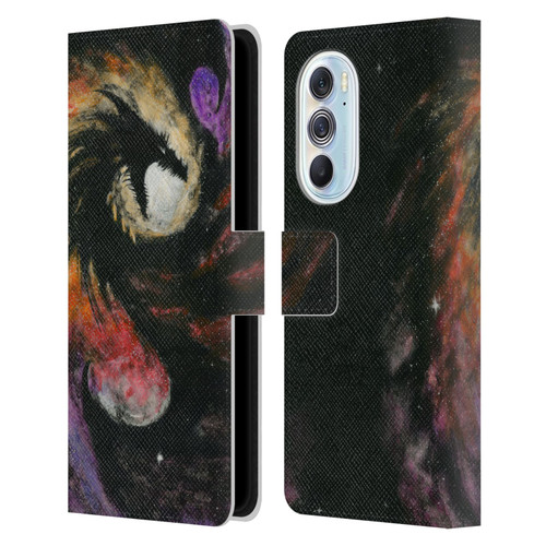 Stanley Morrison Dragons 3 Swirling Starry Galaxy Leather Book Wallet Case Cover For Motorola Edge X30