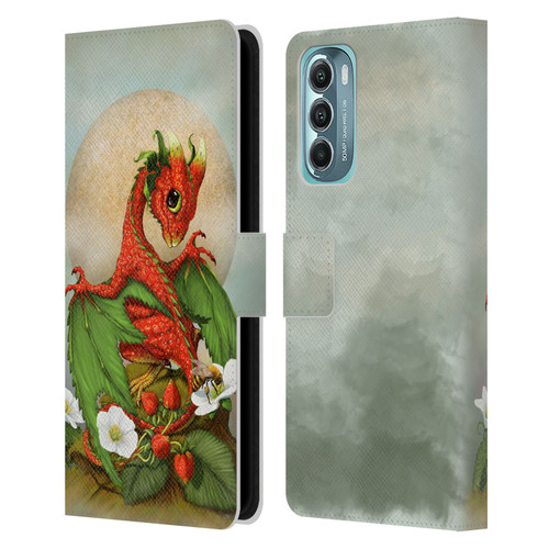 Stanley Morrison Dragons 3 Strawberry Garden Leather Book Wallet Case Cover For Motorola Moto G Stylus 5G (2022)