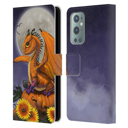 Stanley Morrison Dragons 3 Halloween Pumpkin Leather Book Wallet Case Cover For OnePlus 9