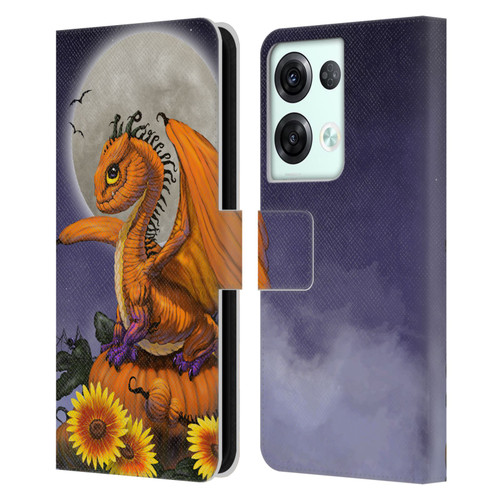 Stanley Morrison Dragons 3 Halloween Pumpkin Leather Book Wallet Case Cover For OPPO Reno8 Pro