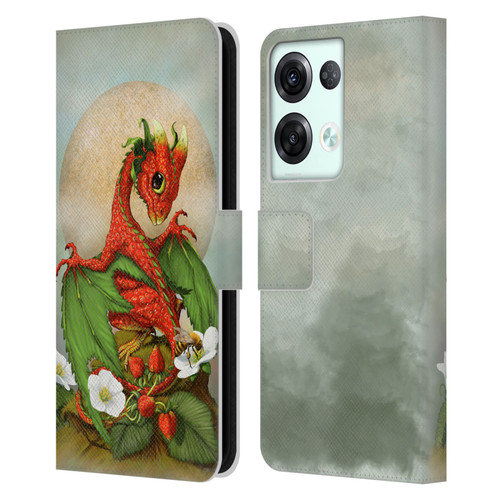 Stanley Morrison Dragons 3 Strawberry Garden Leather Book Wallet Case Cover For OPPO Reno8 Pro