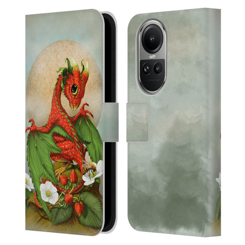 Stanley Morrison Dragons 3 Strawberry Garden Leather Book Wallet Case Cover For OPPO Reno10 5G / Reno10 Pro 5G