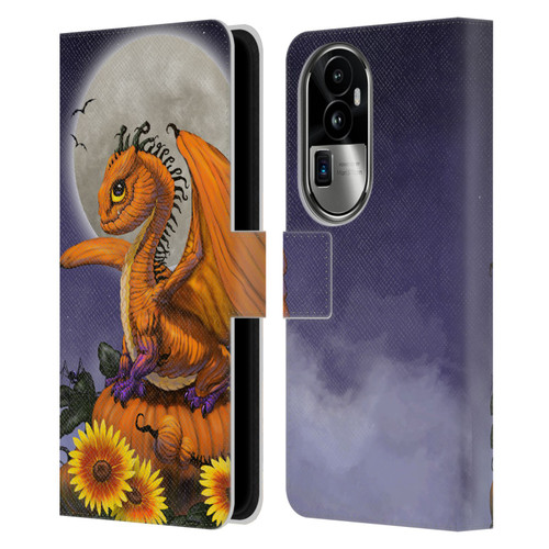 Stanley Morrison Dragons 3 Halloween Pumpkin Leather Book Wallet Case Cover For OPPO Reno10 Pro+