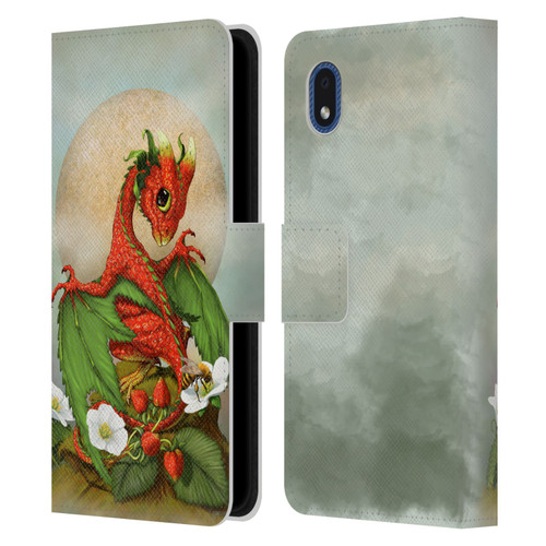 Stanley Morrison Dragons 3 Strawberry Garden Leather Book Wallet Case Cover For Samsung Galaxy A01 Core (2020)