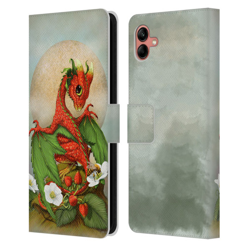 Stanley Morrison Dragons 3 Strawberry Garden Leather Book Wallet Case Cover For Samsung Galaxy A04 (2022)