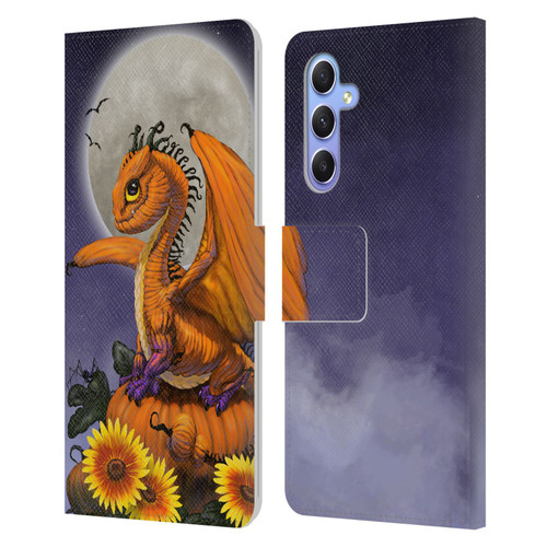 Stanley Morrison Dragons 3 Halloween Pumpkin Leather Book Wallet Case Cover For Samsung Galaxy A34 5G