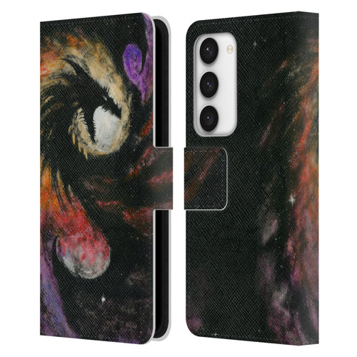 Stanley Morrison Dragons 3 Swirling Starry Galaxy Leather Book Wallet Case Cover For Samsung Galaxy S23 5G