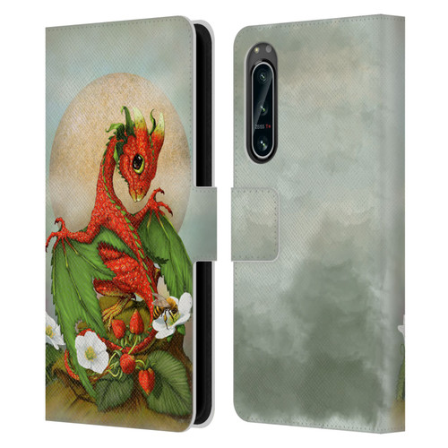 Stanley Morrison Dragons 3 Strawberry Garden Leather Book Wallet Case Cover For Sony Xperia 5 IV