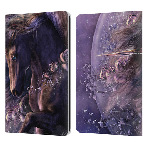 Laurie Prindle Fantasy Horse Chimera Black Rose Unicorn Leather Book Wallet Case Cover For Amazon Kindle Paperwhite 1 / 2 / 3