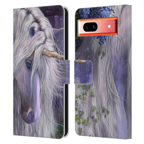 Laurie Prindle Fantasy Horse Moonlight Serenade Unicorn Leather Book Wallet Case Cover For Google Pixel 7a