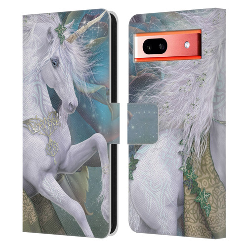 Laurie Prindle Fantasy Horse Kieran Unicorn Leather Book Wallet Case Cover For Google Pixel 7a