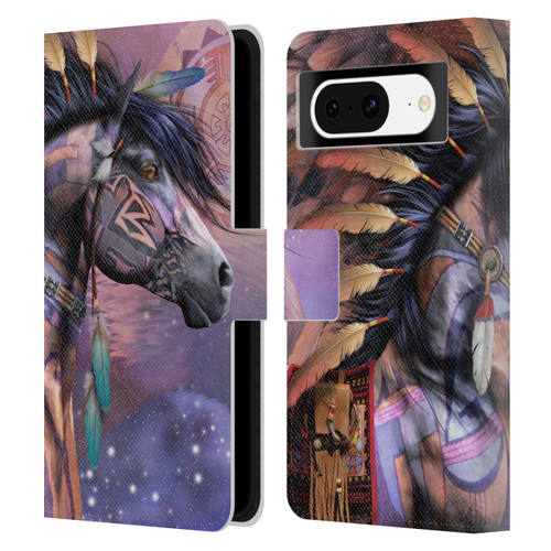 Laurie Prindle Fantasy Horse Native American Shaman Leather Book Wallet Case Cover For Google Pixel 8