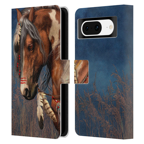 Laurie Prindle Fantasy Horse Native American War Pony Leather Book Wallet Case Cover For Google Pixel 8