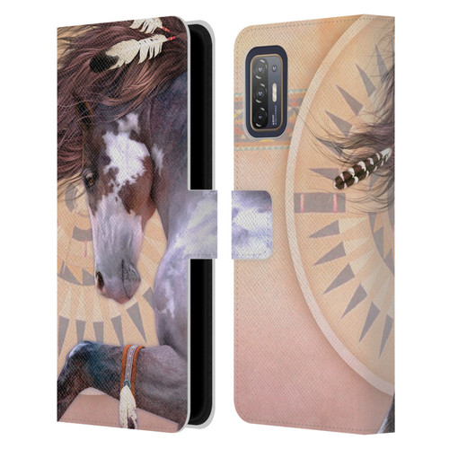 Laurie Prindle Fantasy Horse Native Spirit Leather Book Wallet Case Cover For HTC Desire 21 Pro 5G