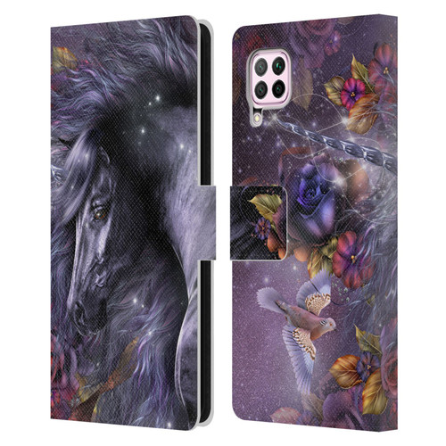 Laurie Prindle Fantasy Horse Blue Rose Unicorn Leather Book Wallet Case Cover For Huawei Nova 6 SE / P40 Lite