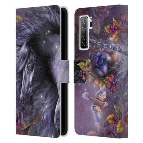 Laurie Prindle Fantasy Horse Blue Rose Unicorn Leather Book Wallet Case Cover For Huawei Nova 7 SE/P40 Lite 5G