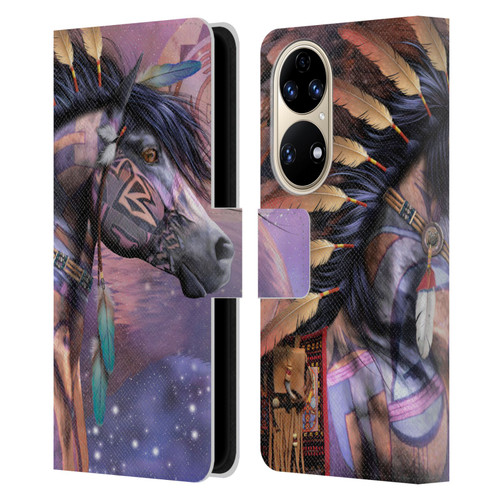 Laurie Prindle Fantasy Horse Native American Shaman Leather Book Wallet Case Cover For Huawei P50