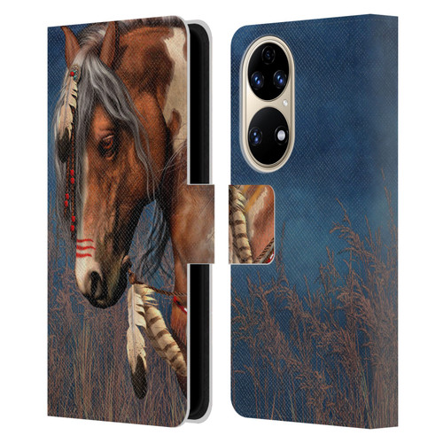 Laurie Prindle Fantasy Horse Native American War Pony Leather Book Wallet Case Cover For Huawei P50