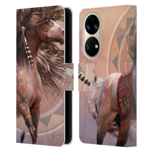 Laurie Prindle Fantasy Horse Spirit Warrior Leather Book Wallet Case Cover For Huawei P50