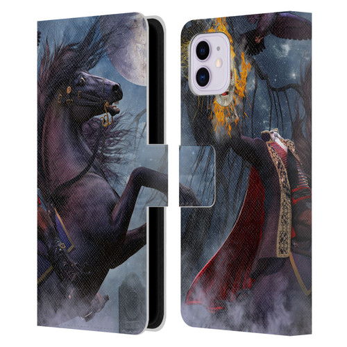 Laurie Prindle Fantasy Horse Sleepy Hollow Warrior Leather Book Wallet Case Cover For Apple iPhone 11
