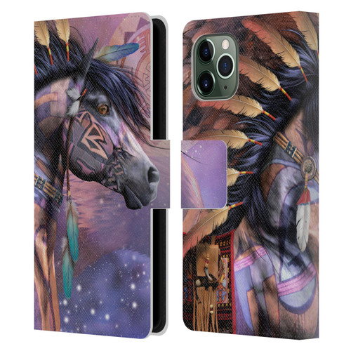 Laurie Prindle Fantasy Horse Native American Shaman Leather Book Wallet Case Cover For Apple iPhone 11 Pro