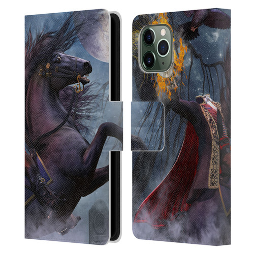 Laurie Prindle Fantasy Horse Sleepy Hollow Warrior Leather Book Wallet Case Cover For Apple iPhone 11 Pro