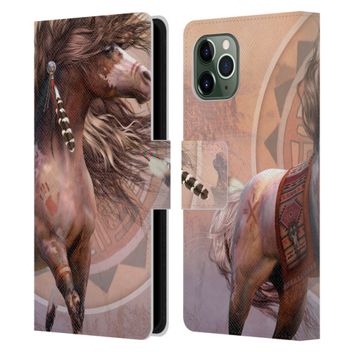 Laurie Prindle Fantasy Horse Spirit Warrior Leather Book Wallet Case Cover For Apple iPhone 11 Pro