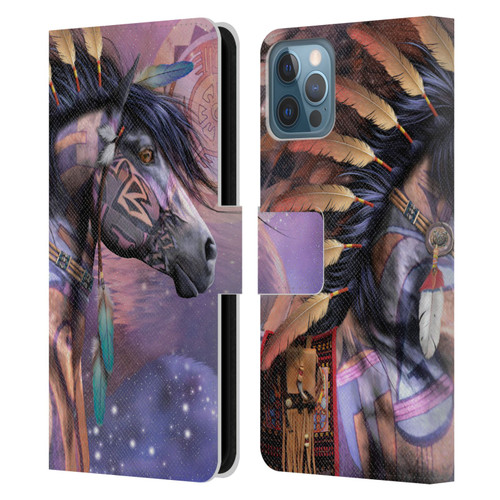 Laurie Prindle Fantasy Horse Native American Shaman Leather Book Wallet Case Cover For Apple iPhone 12 / iPhone 12 Pro