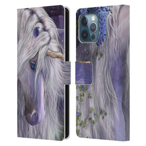 Laurie Prindle Fantasy Horse Moonlight Serenade Unicorn Leather Book Wallet Case Cover For Apple iPhone 12 Pro Max