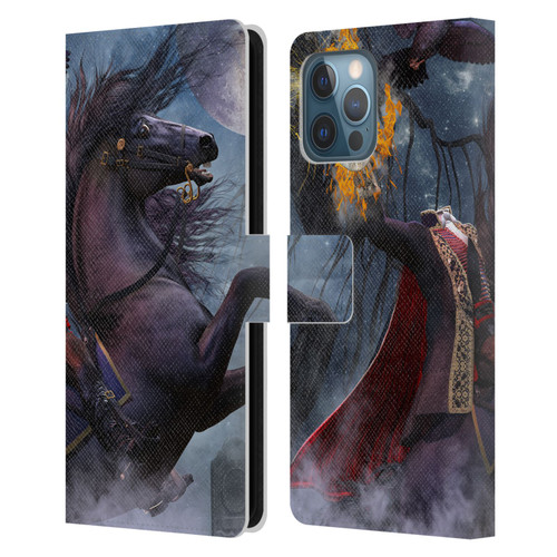 Laurie Prindle Fantasy Horse Sleepy Hollow Warrior Leather Book Wallet Case Cover For Apple iPhone 12 Pro Max