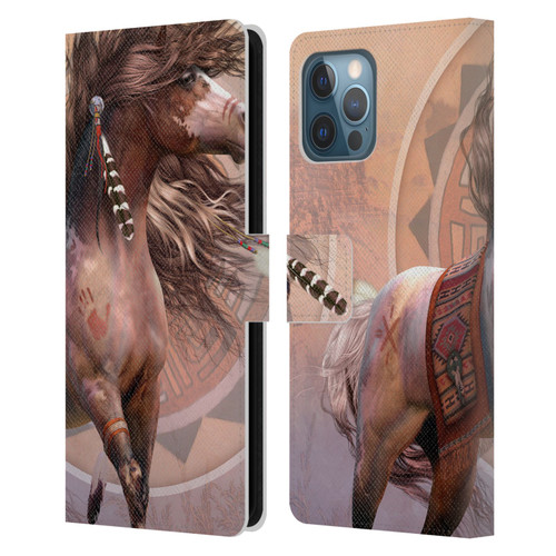 Laurie Prindle Fantasy Horse Spirit Warrior Leather Book Wallet Case Cover For Apple iPhone 12 Pro Max