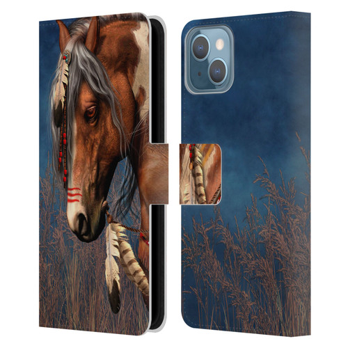 Laurie Prindle Fantasy Horse Native American War Pony Leather Book Wallet Case Cover For Apple iPhone 13