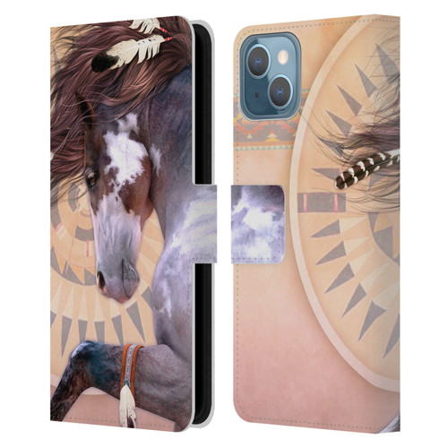 Laurie Prindle Fantasy Horse Native Spirit Leather Book Wallet Case Cover For Apple iPhone 13