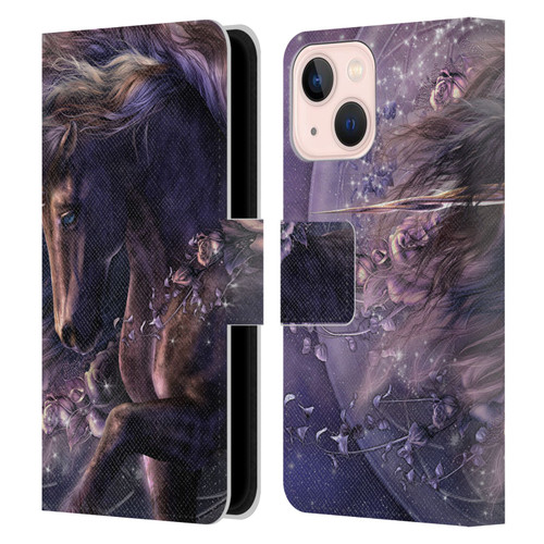 Laurie Prindle Fantasy Horse Chimera Black Rose Unicorn Leather Book Wallet Case Cover For Apple iPhone 13 Mini