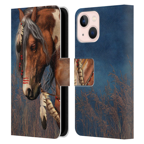 Laurie Prindle Fantasy Horse Native American War Pony Leather Book Wallet Case Cover For Apple iPhone 13 Mini