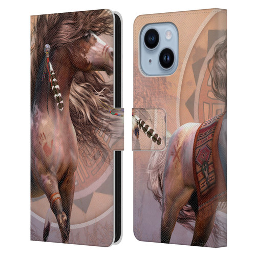 Laurie Prindle Fantasy Horse Spirit Warrior Leather Book Wallet Case Cover For Apple iPhone 14 Plus