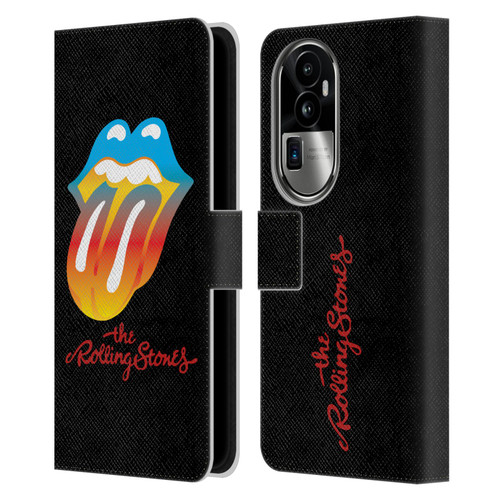The Rolling Stones Graphics Rainbow Tongue Leather Book Wallet Case Cover For OPPO Reno10 Pro+