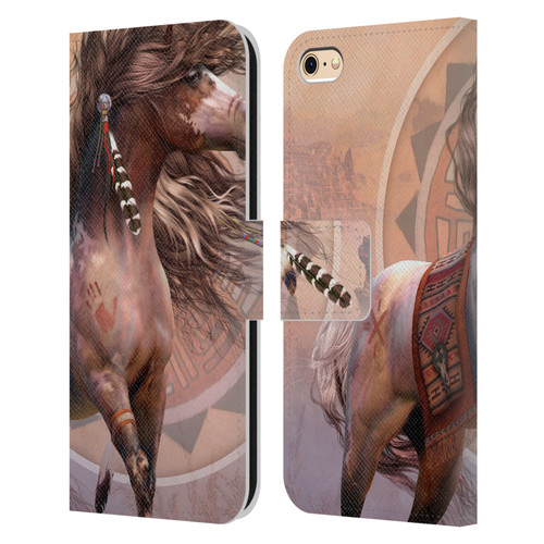 Laurie Prindle Fantasy Horse Spirit Warrior Leather Book Wallet Case Cover For Apple iPhone 6 / iPhone 6s