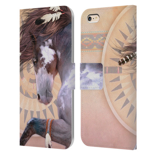 Laurie Prindle Fantasy Horse Native Spirit Leather Book Wallet Case Cover For Apple iPhone 6 Plus / iPhone 6s Plus