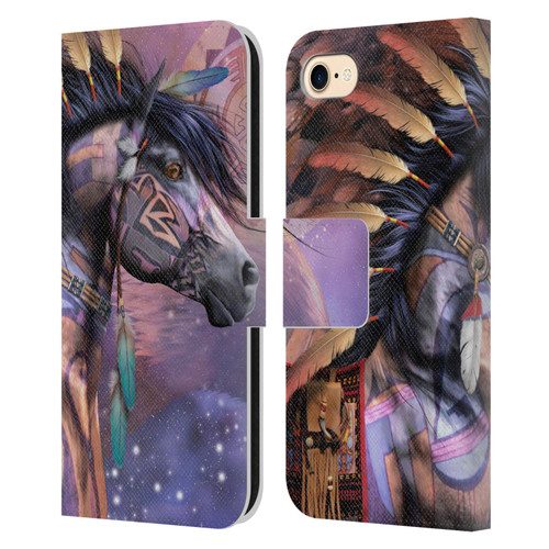 Laurie Prindle Fantasy Horse Native American Shaman Leather Book Wallet Case Cover For Apple iPhone 7 / 8 / SE 2020 & 2022